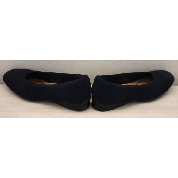 Clarks 26184317 Women's Sz 8.5M Navy Suede Jazmynn Gem Square Toe Flats - Picture 10 of 13